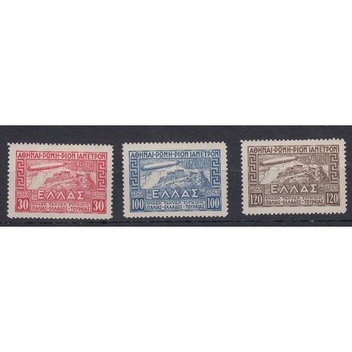 502 - STAMPS GREECE 1933 Graf Zeppelin set of three, lightly M/M, SG 458-60. Cat £200