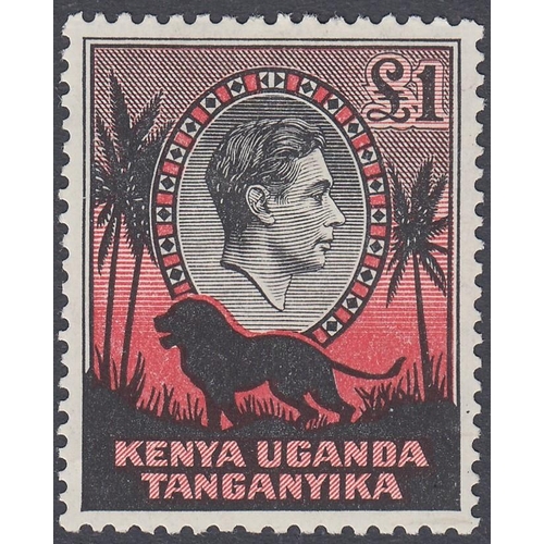 533 - STAMPS K.U.T 1938 £1 Black and Red perf 11.75 x 13 (scarce perf variety) mounted mint SG 15