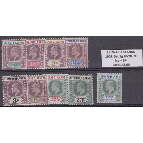 535 - STAMPS LEEWARD 1902 mounted mint set to 5/- odd short perf on 2/6 value  SG 20-26