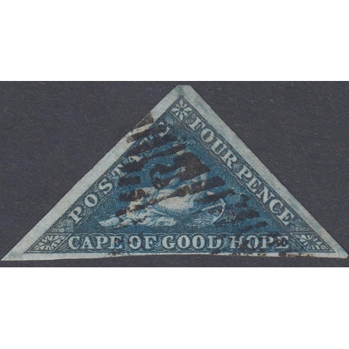 582 - STAMPS CAPE OF GOOD HOPE 1853 4d Deep Blue, fine used SG 4 (full margins)