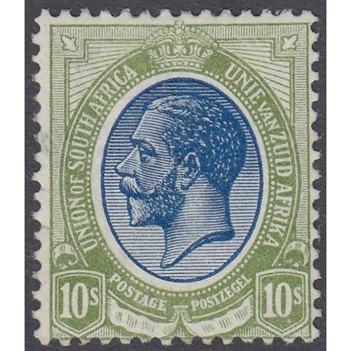 587 - STAMPS SOUTH AFRICA 1913 10/- Deep Blue and Olive Green, mounted mint SG 16