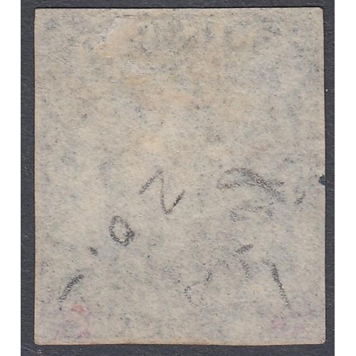 593 - STAMPS TRINIDAD 1859 1/- Indigo fine used four margins SG 29