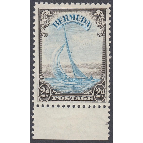 401 - STAMPS BERMUDA : 1938 2d Light Blue and Sepia, unmounted mint SG 112