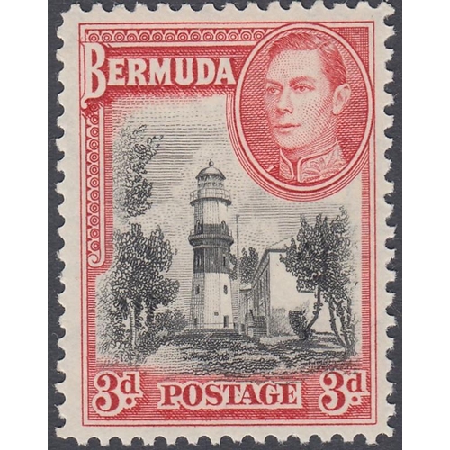 402 - STAMPS BERMUDA : 1938 3d Black and Rose Red, unmounted mint SG 114