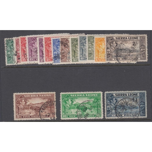 575 - STAMPS SIERRA LEONE 1938 fine used set to £1 SG 188-200