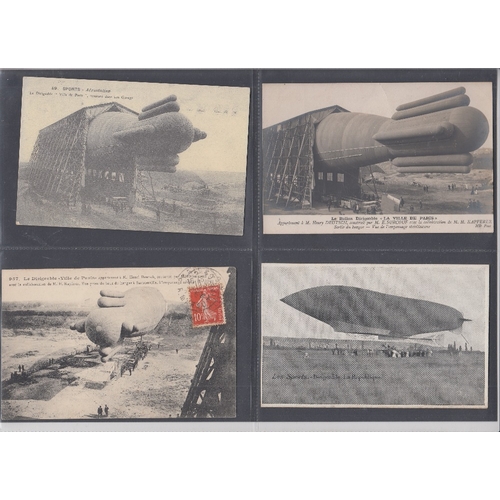 183 - POSTCARDS : FRANCE, six early airship postcards; five French airships, and one Zeppelin postcard. Al... 