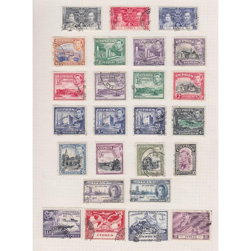 437 - STAMPS CYPRUS Used collection on pages and stock cards, QV to QEII