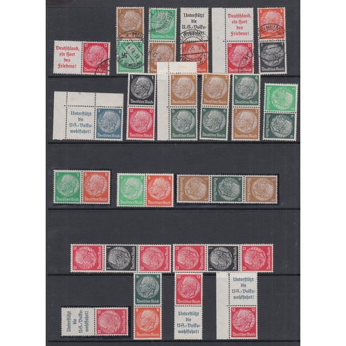 491 - STAMPS GERMANY Hindenburg definitive issues in booklet stamp combinations, U/M, M/M and used example... 