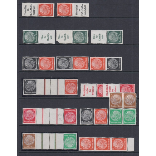 491 - STAMPS GERMANY Hindenburg definitive issues in booklet stamp combinations, U/M, M/M and used example... 