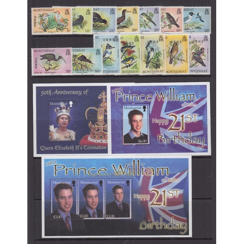 554 - STAMPS MONTSERRAT Unmounted mint selection of QEII on stock pages , including sets and minisheets