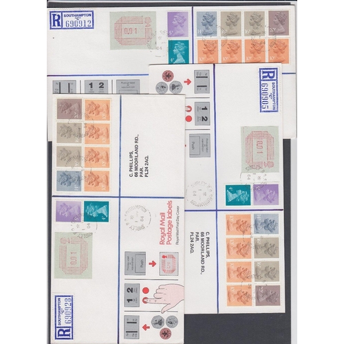 342 - STAMPS FIRST DAY COVERS : 1984 Seven covers with FRAMA labels (7)