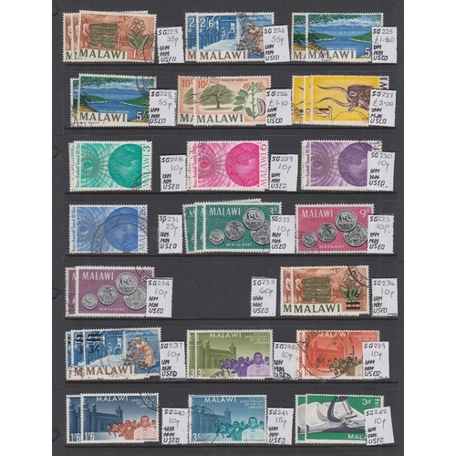 563 - STAMPS NYASALAND Used ex dealers lots in binder up to 1987 PTSA £100's