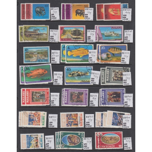 563 - STAMPS NYASALAND Used ex dealers lots in binder up to 1987 PTSA £100's