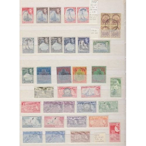 57 - STAMPS : BRITISH COMMONWEALTH, red stock book mint and used, noted New Guinea used airmails to 1/-, ... 