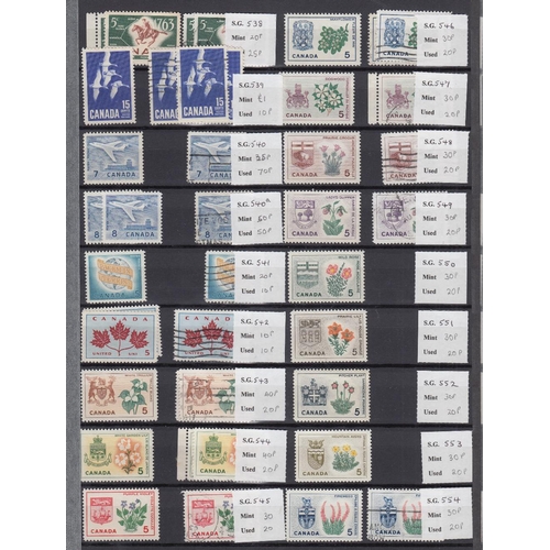 418 - STAMPS CANADA : 1953 - 1985 unmounted mint and fine used collection (100's) inc blocks