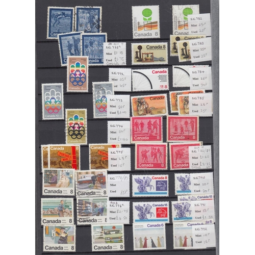 418 - STAMPS CANADA : 1953 - 1985 unmounted mint and fine used collection (100's) inc blocks