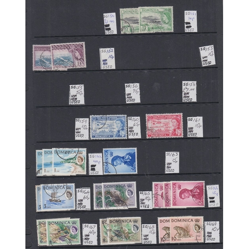 445 - STAMPS DOMINICA Mint and used dealer stock early to modern 100's