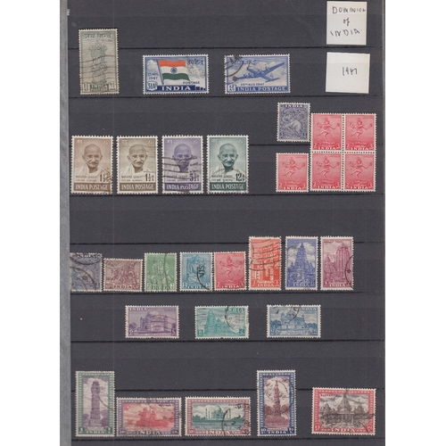 513 - STAMPS INDIA Stockbook with a useful selection of mint & used issues, incl QV imperfs, 1854 4a cut t... 