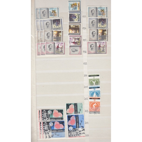 569 - STAMPS SAMOA A large stock album with mint & used issues from 1969 to 1989. Some small duplication, ... 