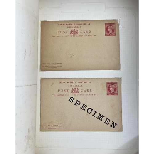 156 - STAMPS POSTAL HISTORY : GIBRALTAR, QV to early QEII mint & used postal stationery neatly displayed o... 