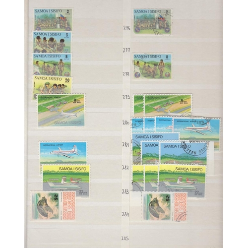 569 - STAMPS SAMOA A large stock album with mint & used issues from 1969 to 1989. Some small duplication, ... 