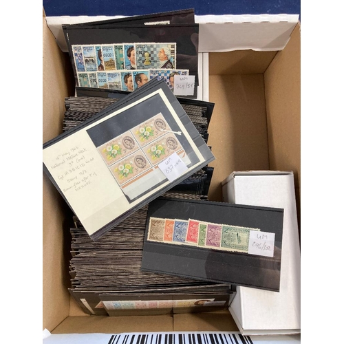 600 - STAMPS WORLD, file box with mint & used on over 120 stock cards with lots of thematic U/M sets and m... 