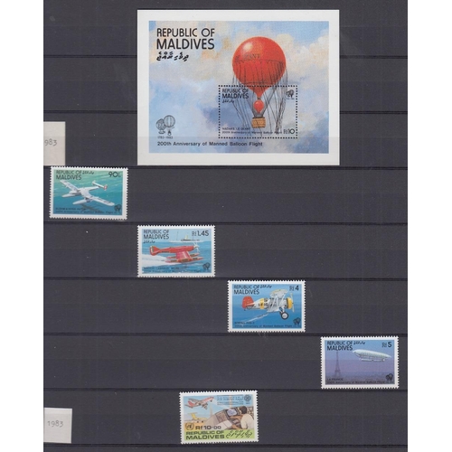 602 - STAMPS AIRCRAFT, an album with U/M sets and singles, with a few miniature sheets. Mostly from Britis... 