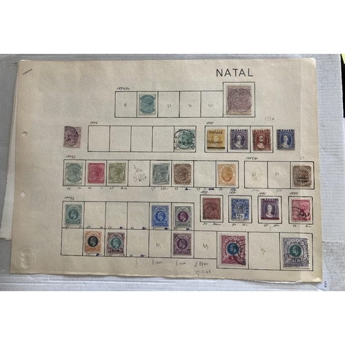 96 - STAMPS : BRITISH COMMONWEALTH, a shallow box with album pages, stockcards, stockbooks etc. A useful ... 