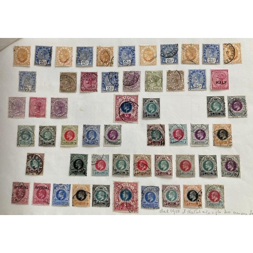 96 - STAMPS : BRITISH COMMONWEALTH, a shallow box with album pages, stockcards, stockbooks etc. A useful ... 