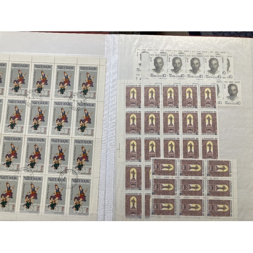 107 - STAMPS : FOREIGN, stockbooks, stockcards & covers etc in a box. Many countries represented with mint... 