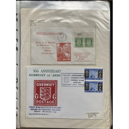 353 - STAMPS CHANNEL ISLANDS : Three albums with various covers, cards etc. Includes Channel Islands Speci... 