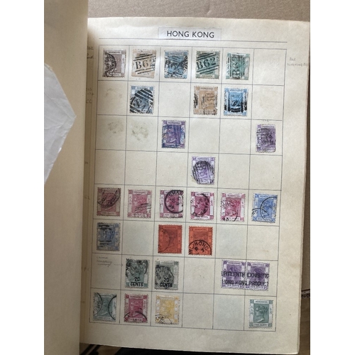 54 - STAMPS : Seven World albums in an old suitcase, plus some loose stamps and covers, a great sorting l... 