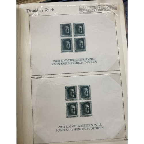 95 - STAMPS : WORLD, box with eleven albums with mint & used with useful GB, Latvia, German Third Reich w... 