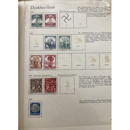 95 - STAMPS : WORLD, box with eleven albums with mint & used with useful GB, Latvia, German Third Reich w... 