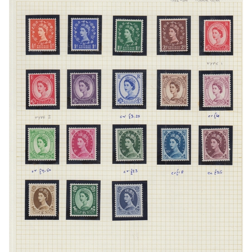 216 - STAMPS BREAT BRITAIN : Mint and used collection from QV to early QEII in three albums. starting with... 