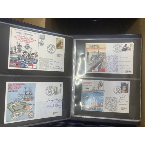 152 - STAMPS POSTAL HISTORY : Seven albums of Royal Navy covers, mostly signed with lots of better signatu... 