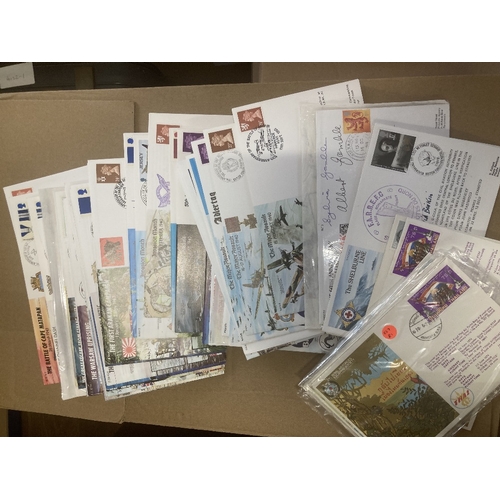 154 - STAMPS POSTAL HISTORY : box of RAF and other Military covers, many signed, including Johnnie Johnson... 