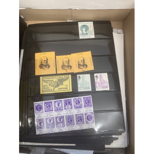 314 - STAMPS GREAT BRITAIN : POSTAL STRIKE, box with many 100s of labels, mostly from the 1971 strike with... 