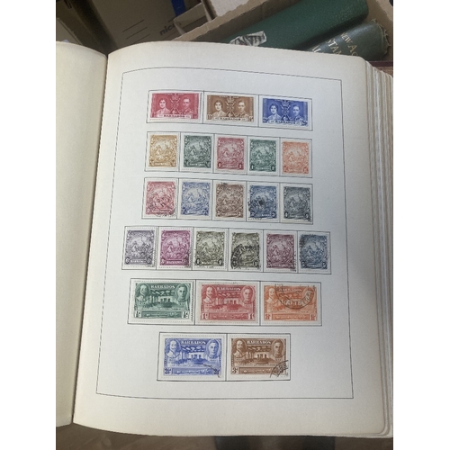 44 - STAMPS : BRITISH COMMONWEALTH, box with six old albums with various QV to early QEII mint and used o... 