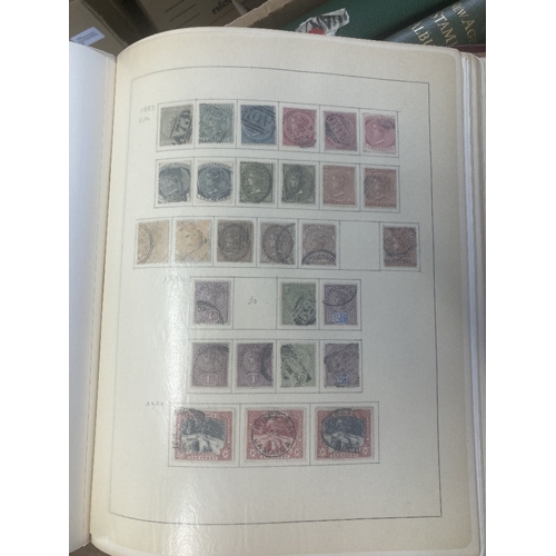 44 - STAMPS : BRITISH COMMONWEALTH, box with six old albums with various QV to early QEII mint and used o... 