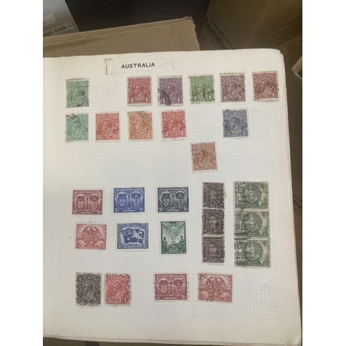 76 - STAMPS : Mixed All World box of albums and stock books, some postal history and a few GB presentatio... 