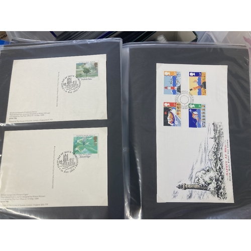 327 - STAMPS FIRST DAY COVERS :Large plastic tub with albums of FDC's mainly 1980's onwards