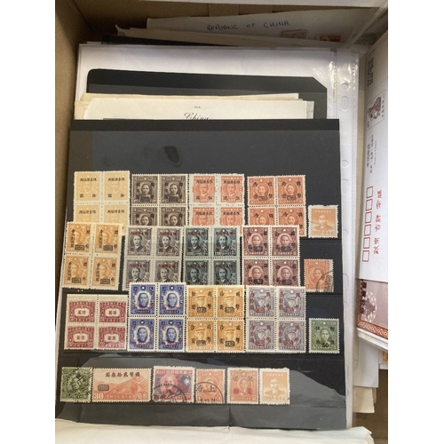 431 - STAMPS CHINA : Small box of pages, covers, stock cards etc . a great sorting lot