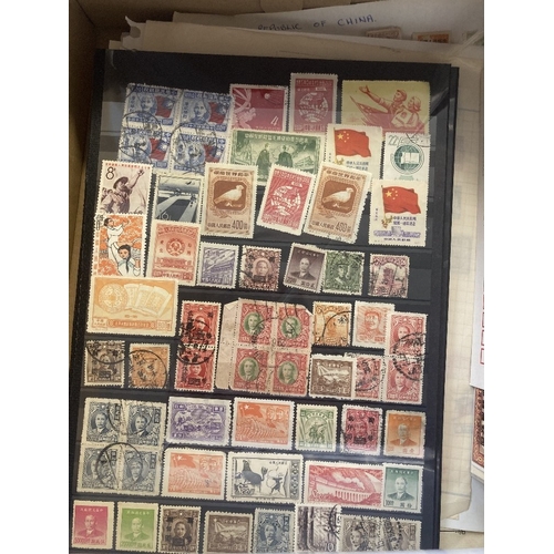 431 - STAMPS CHINA : Small box of pages, covers, stock cards etc . a great sorting lot