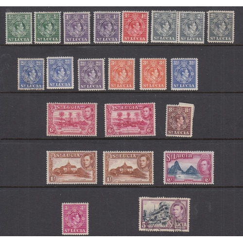 568 - STAMPS ST LUCIA  1938 mounted mint set to 3/-  plus used 5/-