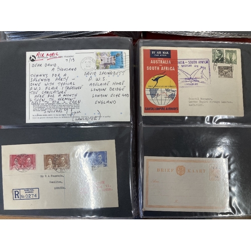 160 - STAMPS POSTAL HISTOIRY : WORLD, two cover albums with 155 covers, cards, postal stationery etc. Much... 