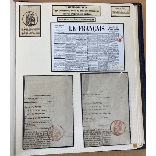 161 - STAMPS POSTAL HISTORY : FRANCE, a collection of Newspaper & Journal handstamps etc neatly presented ... 