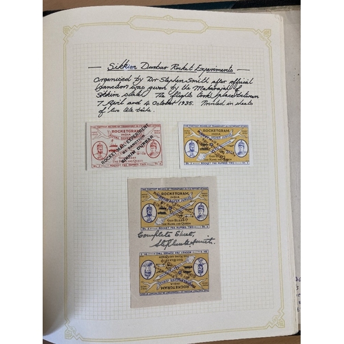 173 - STAMPS POSTAL HISTORY : ROCKET MAIL, collection of Indian Rocket labels in an album, all from the 19... 