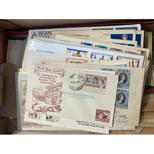 72 - STAMPS : Mixed box of old approval books and album pages, mixed condition but some finds still to be... 