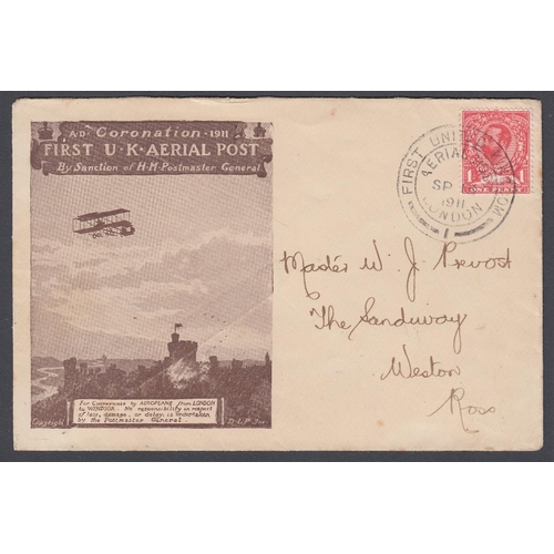 150 - STAMPS AIRMAIL Collection of 1911 Aerial Post covers and cards including various colour envelopes, E... 